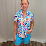 Clear Turquoise Pull On Shorts