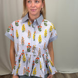 Light Blue Floral Top