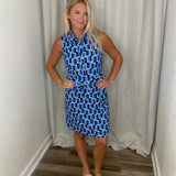 Geo Circles Green Safari Dress
