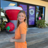 Tangerine Short Sleeve Top