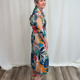 Coastal Teal Painted Shirt Dress