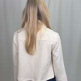 Ivory Collared Zip Up Jacket