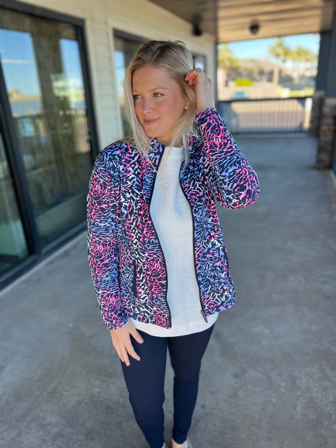 Multi Animal Print Zip Jacket