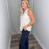 Midnight Blue 30" Wide Leg Pant