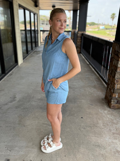 Denim Shorts w Drawcord