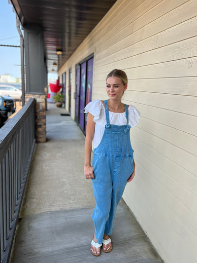 Ocean Blue Zenana Overalls