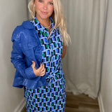 Metallic Deep Blue Travel Jacket