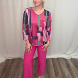 Pink Milan 26" Wide Crop Pant