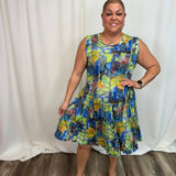 Green Crinkle Stitch Tank Dress