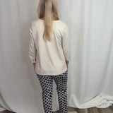 Geometric Link Black & Stone 25" Inseam Capri