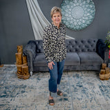 Tan & Black Animal Print Blouse