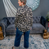 Tan & Black Animal Print Blouse