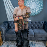 Printed Dollman Sleeves Multi Sweater