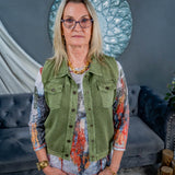 Fleece Scoop Neck Floral Cat Top