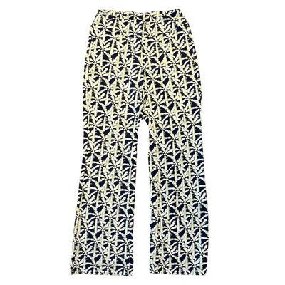 Navy and Lime Palm Tree Palazzo Pant