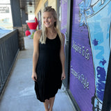 Black Crinkle Bubble Dress