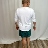 White 3/4 Sleeve V-Neck Top