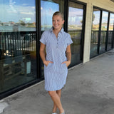 Navy & White Stripe Dress