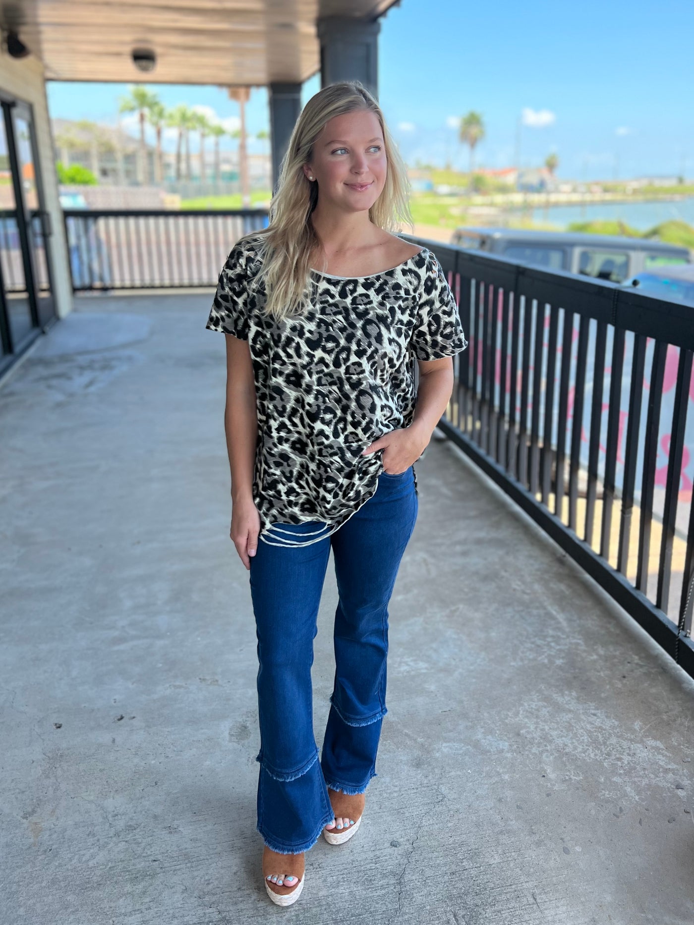 Denim Fringed Boot Leg