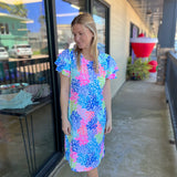 Colorful Filigree 42" Ruffle Sleeve Top