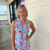 Palmtree Splatter Bella Tank