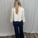 Cobalt Windowpane Plaid 29" Wide Leg Jean