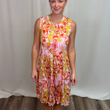 Floral Crinkle Tank Dress