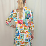 Tropical Cotton Button Up Dress