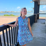 Zebra Pineapple VNeck Ruffle Dress