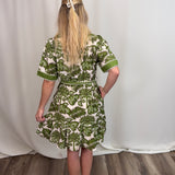 Green Tropical Palm Dress