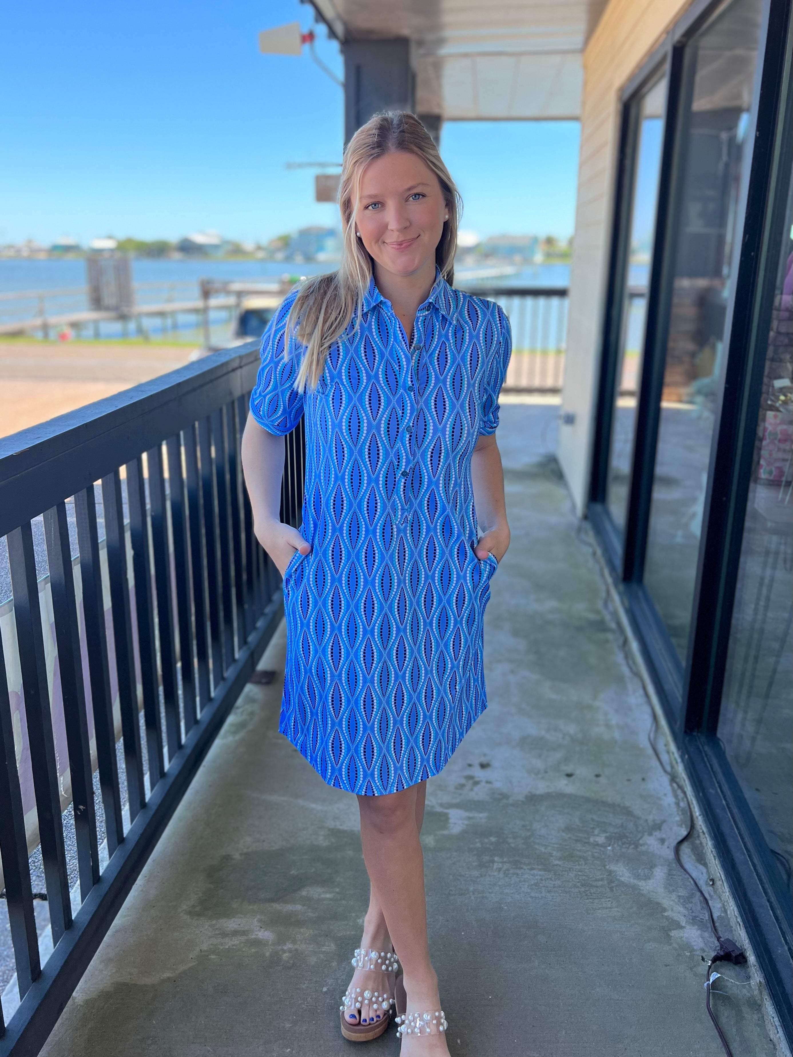 lulu b dresses Beachtime by Lulu B Cocktail Hour Sleeveless Zip Up Dress XS