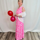 Neon Pink Sleeveless 52" Dress