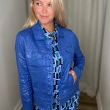 Metallic Deep Blue Travel Jacket