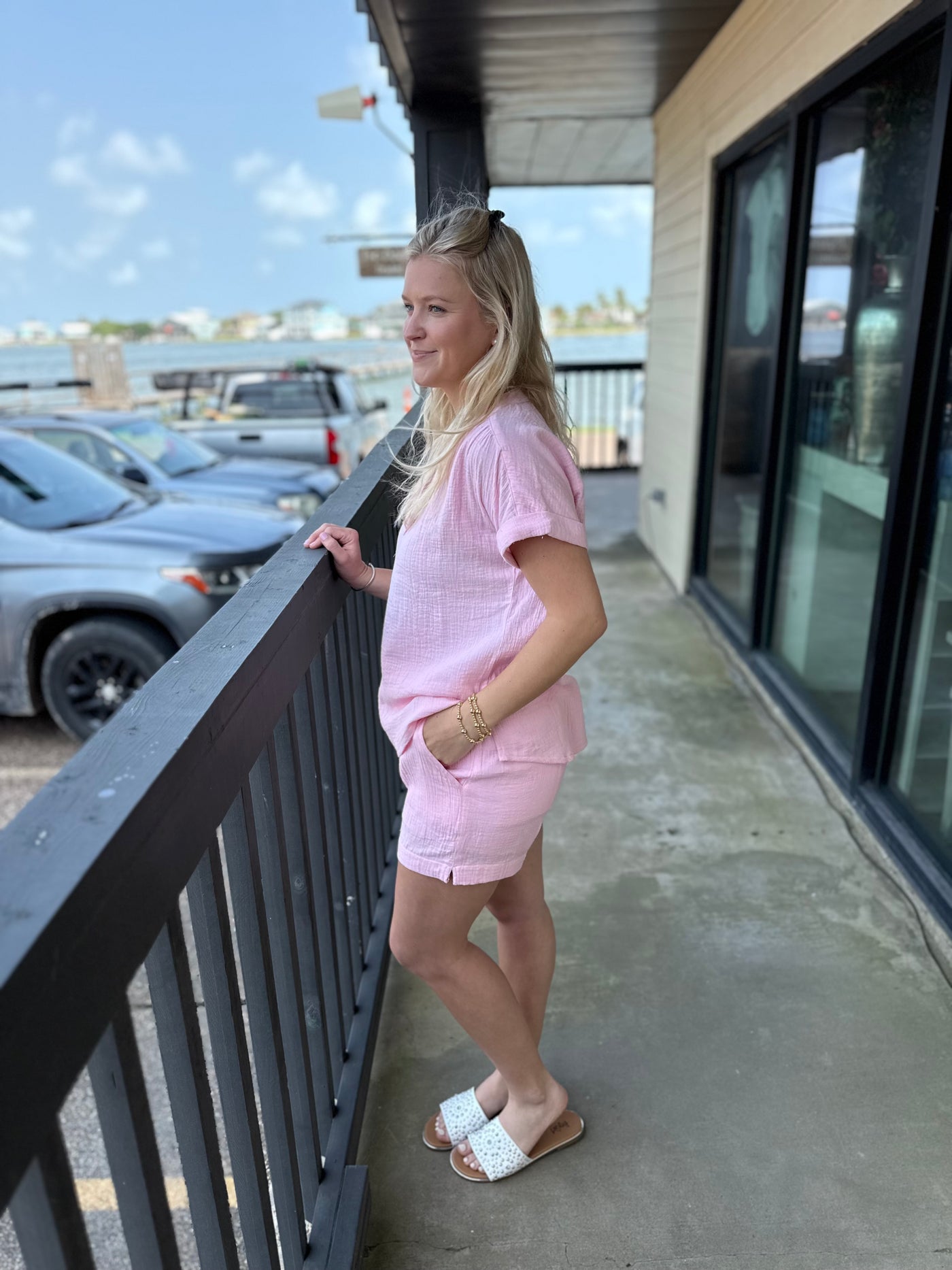 Sea Glass Pink Gauze Shorts