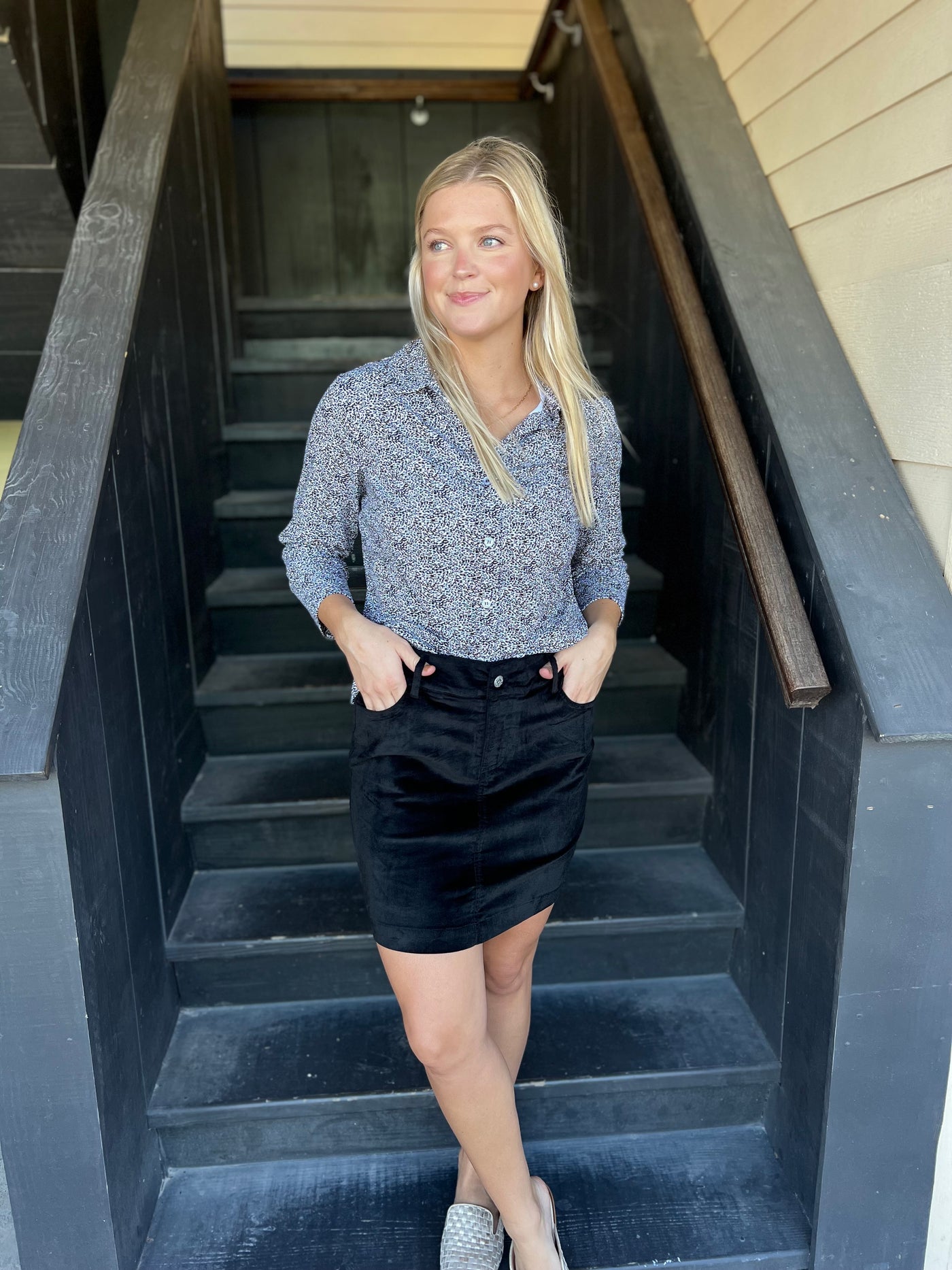 Black Suede Skort