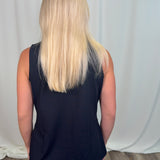 Black Sleeveless Zip Top