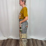 Rose Ticking Ruffle Pant