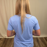Clear Periwinkle V-Neck S.Sleeve