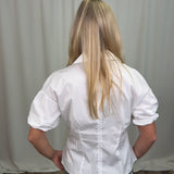 White Elbow Sleeve Shirt