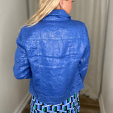 Metallic Deep Blue Travel Jacket