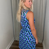 Geo Circles Green Safari Dress