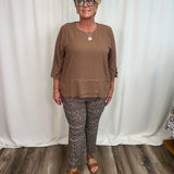 Khaki Micro Dot 28" Straight Ankle Pant