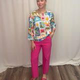 Pink Milan 26" Wide Crop Pant