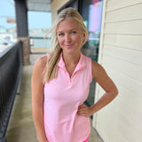 Sea Glass Pink Zip Tank