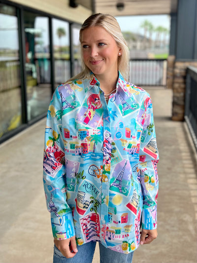 Blue Multi  Tconvo Shirt