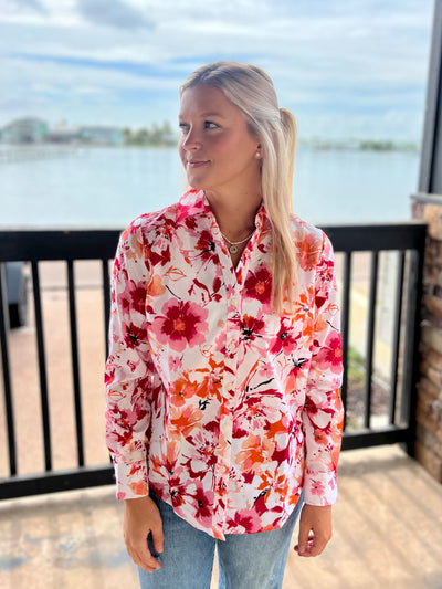 Pink Multi Watercolor FLRL Shirt