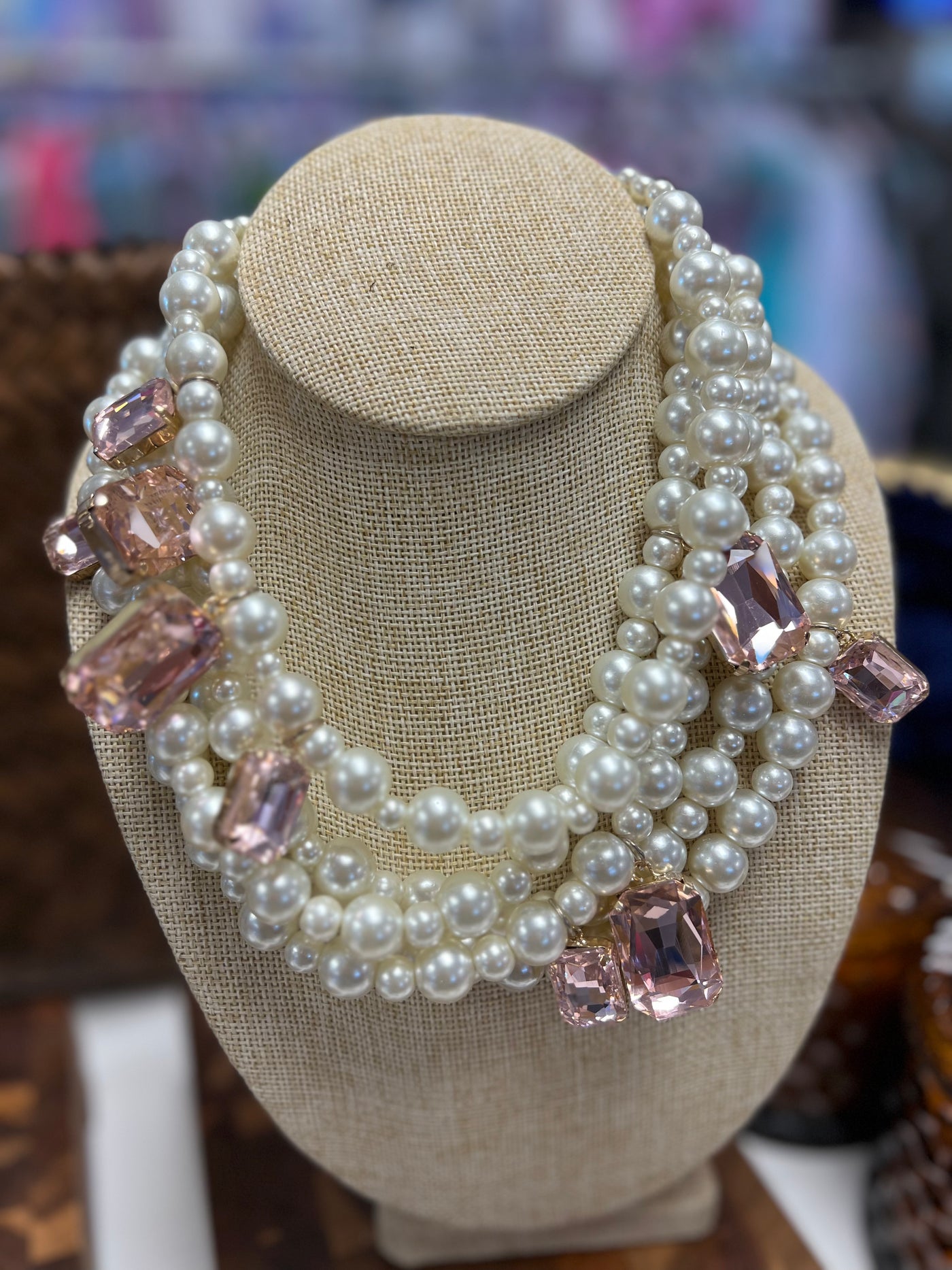 5 strand pearl w pink