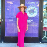 Hot Pink Cover Up Maxi Dress