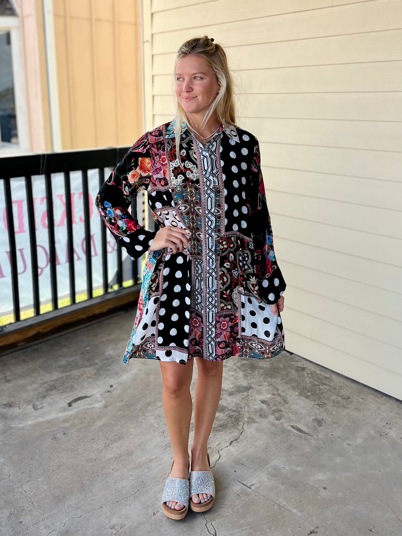 Black Silk Button Down