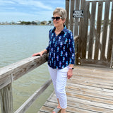 White Denim Embroidery Pants